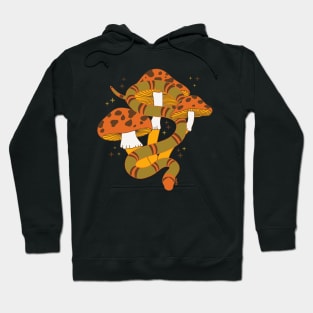 Snake and Mushrooms - Tangerine Hoodie